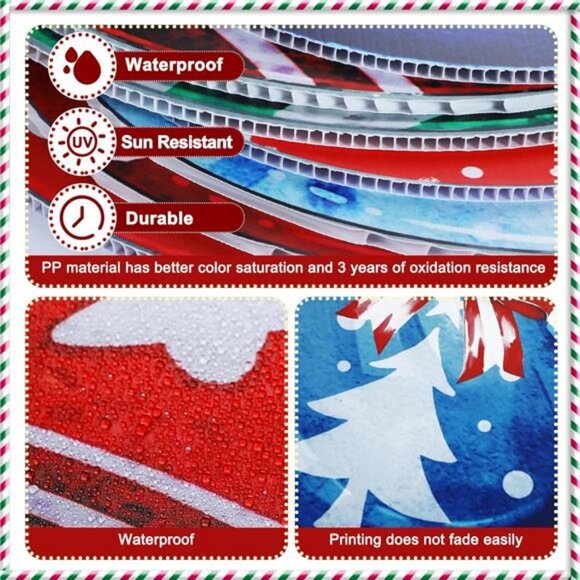 10 Pcs Christmas Outdoor Yard Signs Christmas Balls Decor with 10 Light Strings - Picture 6 of 7